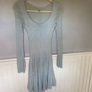 Long Sleeve Dress - Baby Blue/Grey!  ( XS but would fit S and M too)
